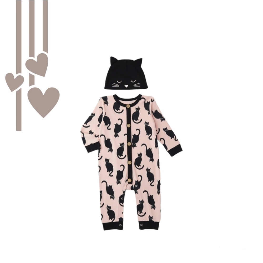 Halloween Way To Celebrate! Baby Boy and Girl Unisex Coverall and Hat Outfit Set